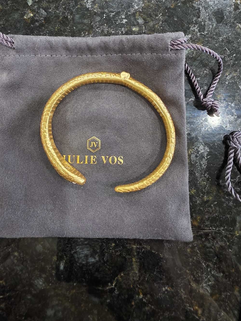 Julie Vos Gold Snake Cuff Bracelet Small - Picture 4 of 8